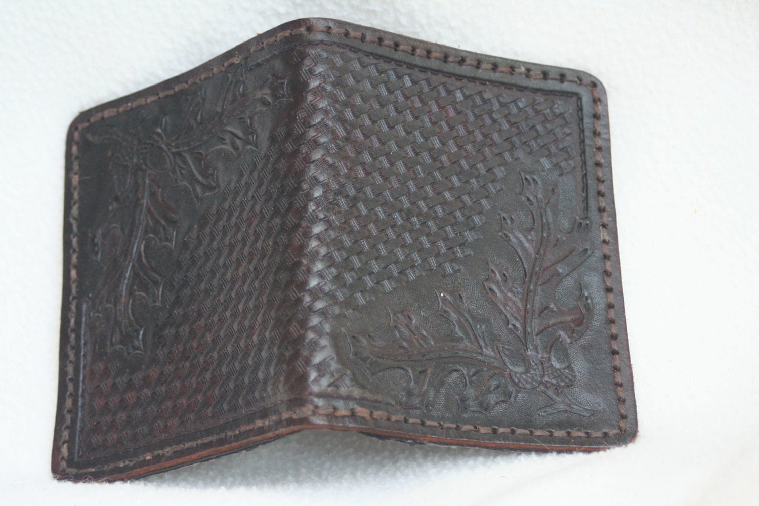 Mens Hand Tooled Leather Wallet