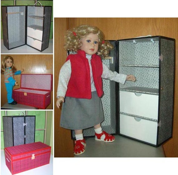 Make your own Doll Trunk Wardrobe Trunk pattern PDF