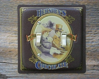 Lighting Kitchen Decor Light Switch Cover Plate Made From A Famous Chocolate Old Fashioned Candy Tin Double Switchplates SP-0217