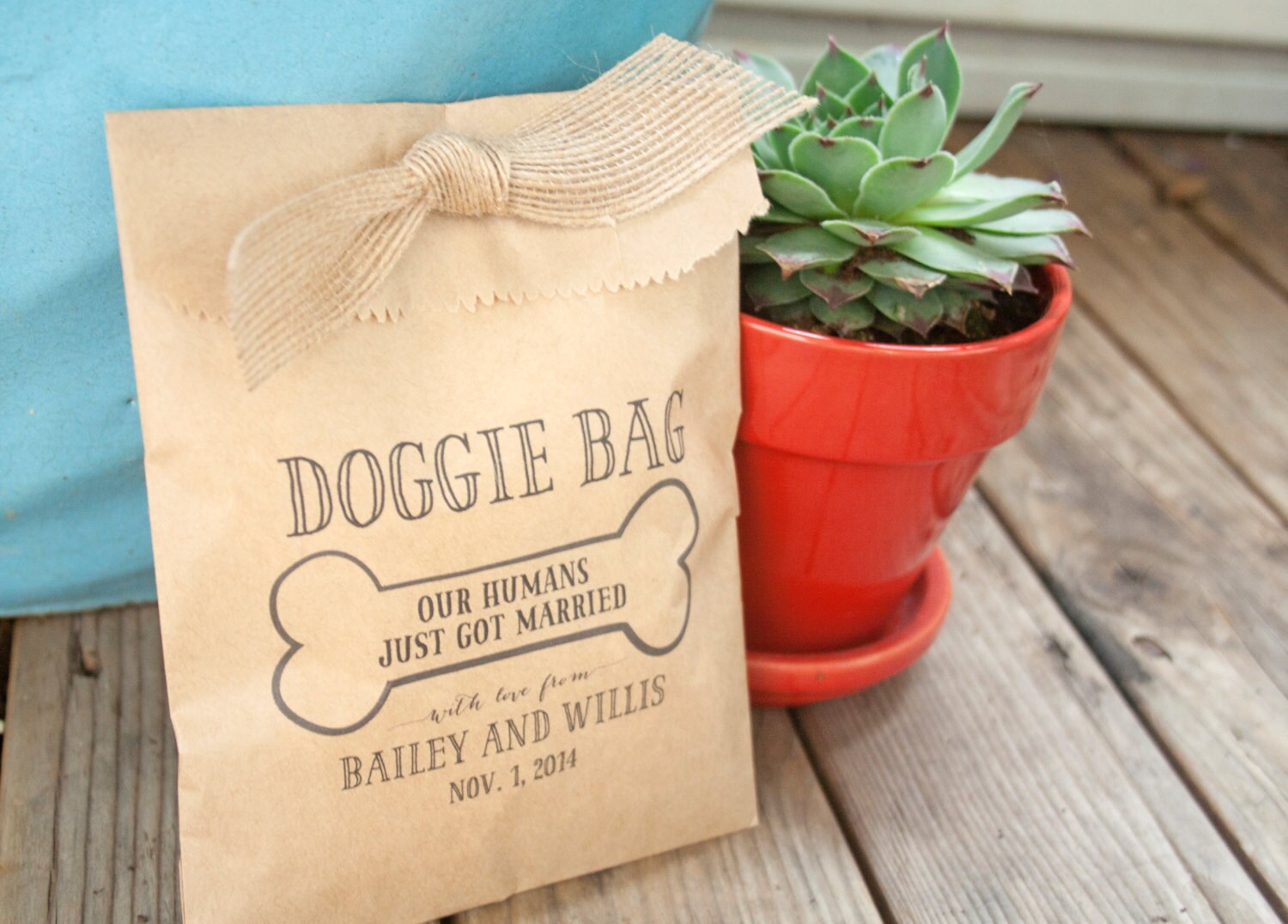 Wedding Favor Bags Doggie Bag Dog Treat Bag Customizable