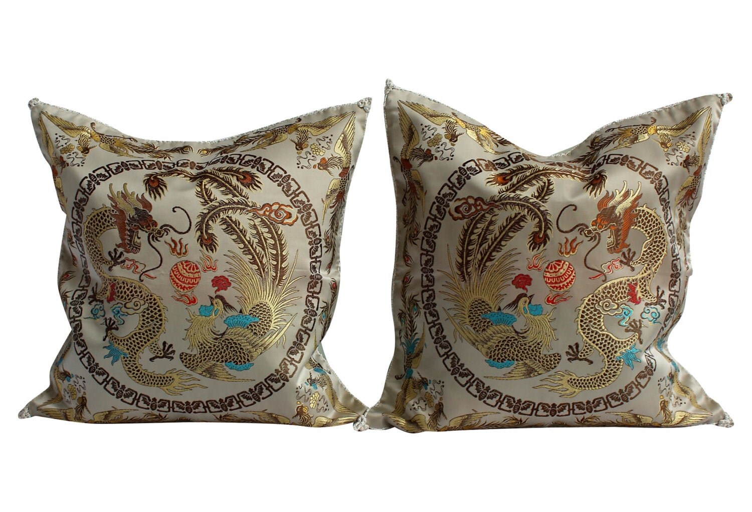 Asian Style Pillow Covers Pair Chinioserie Pillow Covers