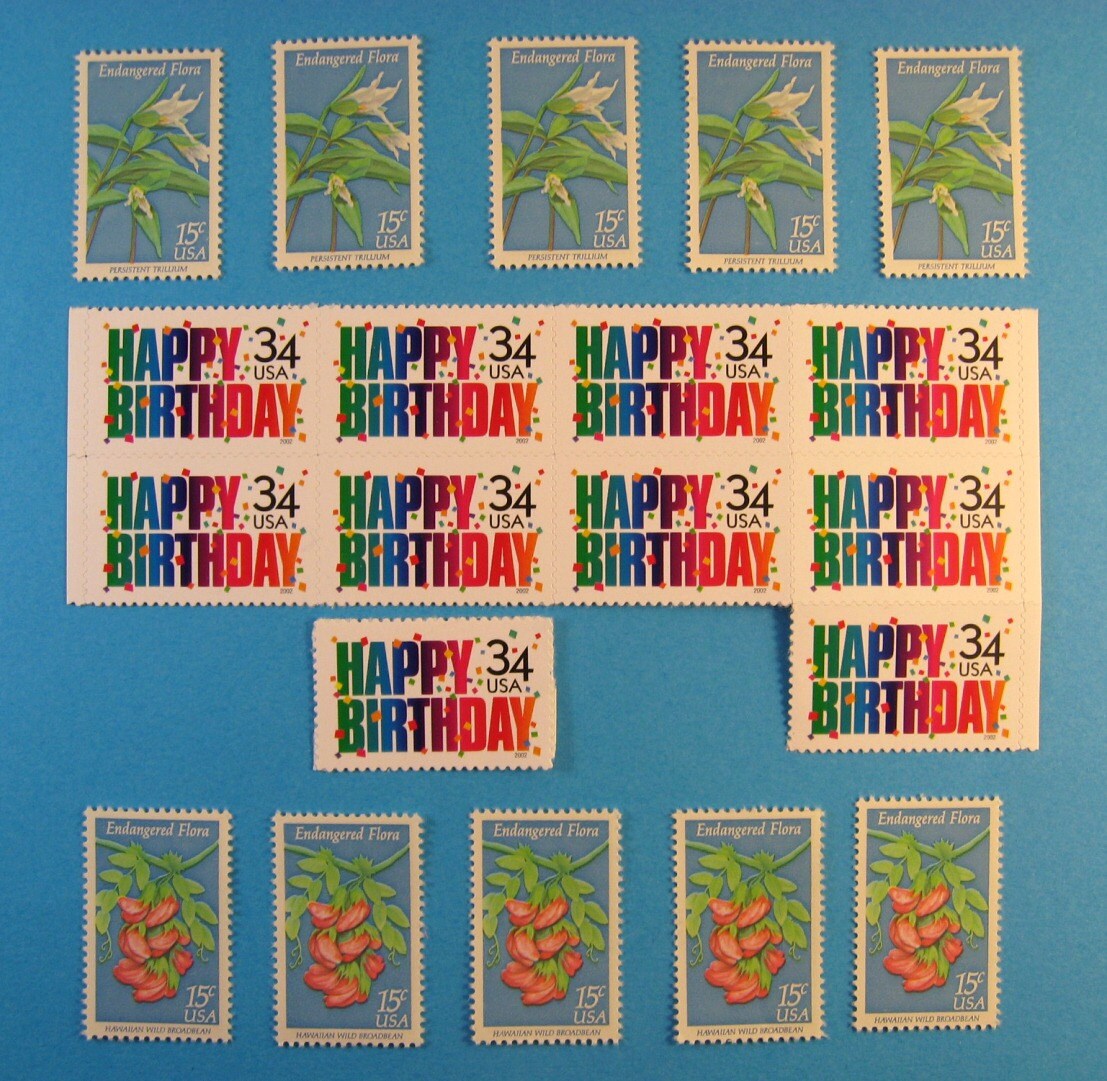 Birthday Postage Stamps 2017 rate, Happy Birthday Stamps, Wildflowers