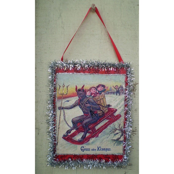 Krampus Christmas home decoration Yule holiday devil vintage style ornament holiday home decor