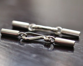 Bali Sterling Silver Hook Clasp for 1mm to 1.5mm Cord : 2 Clasps