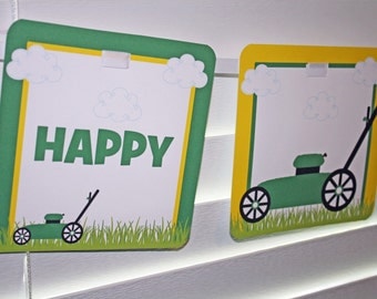 Lawnmower Birthday Banner / Lawn Mower Birthday Banner / Landscaping Banner / Tractor Birthday Banner / Lawn Mower Birthday Party /Lawnmower