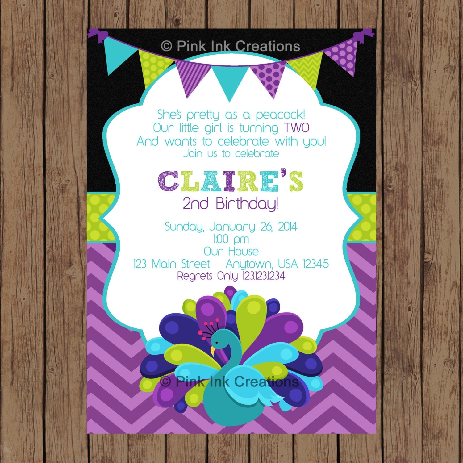 Peacock Party Invitations 1