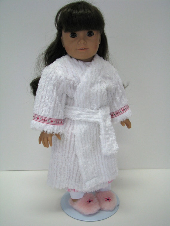 American Girl Doll White Robe Fits 18 Dolls Bathrobe