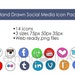 Hand Drawn Social Media Icon Pack Digital Download