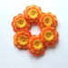 Orange and Yellow Felt Flower Embellishments with Metal Brad, Scrapbooking, Card Making, Hair Bows and Accessories
