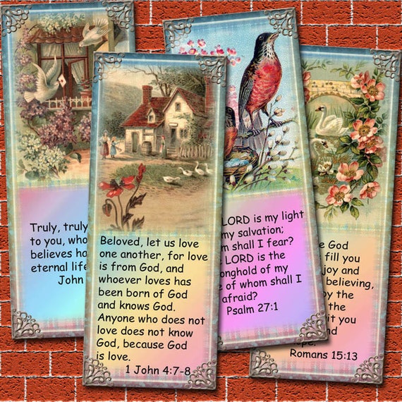 Bible Verse Bookmarks/Tags 8 Inspirational Verses with