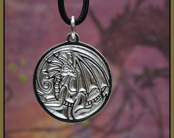 Luck Dragon Medallion in Sterling Silver