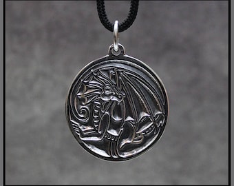 Luck Dragon Medallion in Sterling Silver