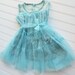Blue Flower Girl Dress - Princess Birthday - Tulle - Light Blue - Azul Cielo - Photo Shoot - Smash the Cake - Babydoll Dress- Easter - Aqua