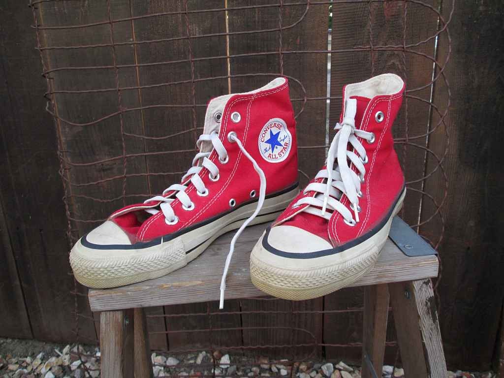 USA Vintage RED Converse high top 80s sneakers cotton rubber classic ...