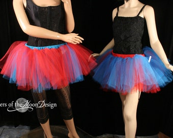 Thing 1 Thing 2 Tutu skirt set par two layer Adult cosplay costume dance halloween run race blue red - You Choose Size - Sisters of the Moon