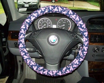 Custom Pink Cotton Camo Steering Wheel Cover by mammajane on Etsy