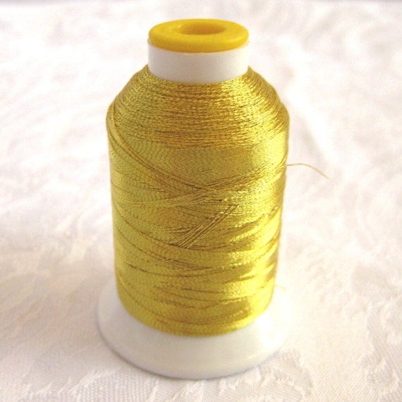 GOLD Metallic sewing thread Embroidery quilting by crochetgal