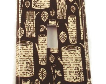 Light Switch Plate Wall Decor Single Light Switchplate in Storybook Forest (195S)