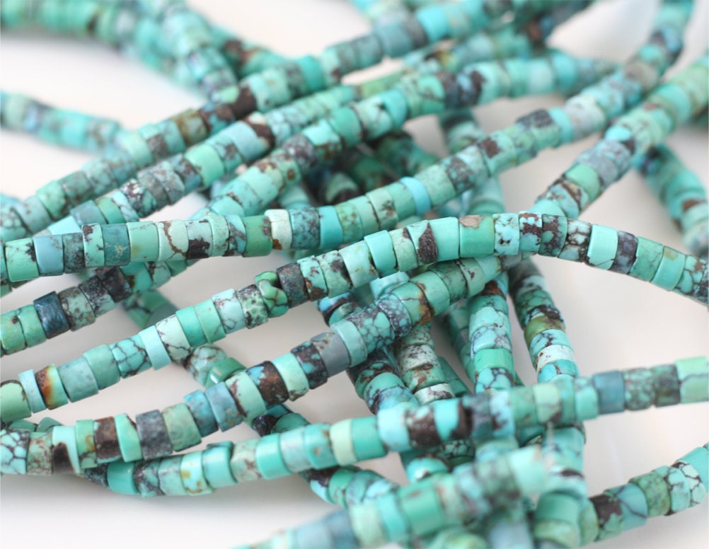 Turquoise heishi beads natural untreated Turquoise full