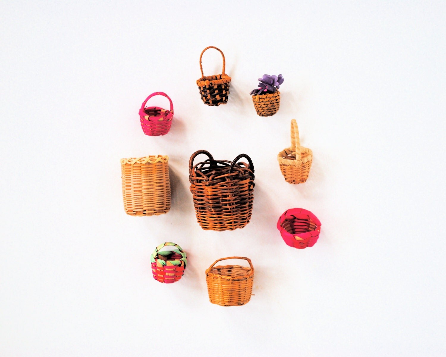 vintage miniature baskets doll basket mini by daisychainvintage