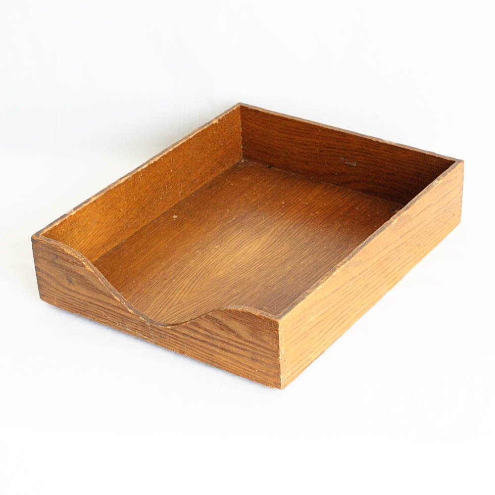 Vintage file tray wood Globe Wernicke number 2 by OldCottonwood