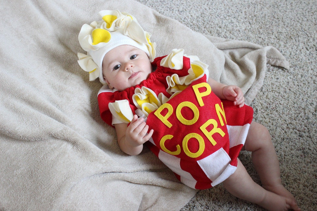 Baby Popcorn Costume Toddler Newborn Halloween Costume Photo