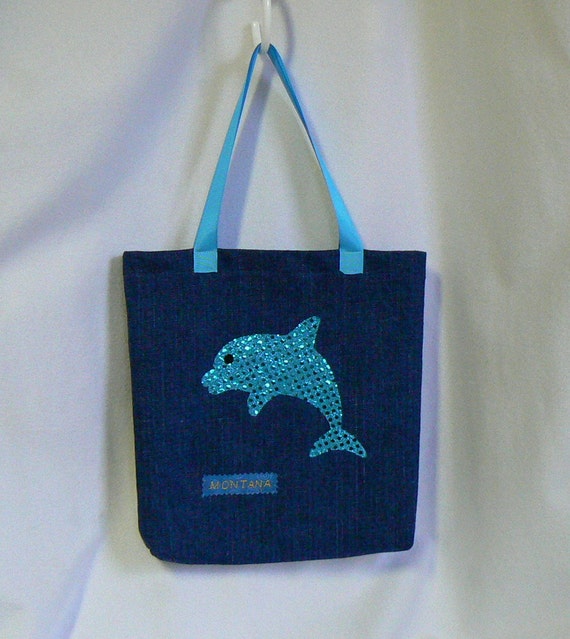 Tote Bag for Kids, Personalized Book Bag, Car Trip, Blue Applique Tote ...