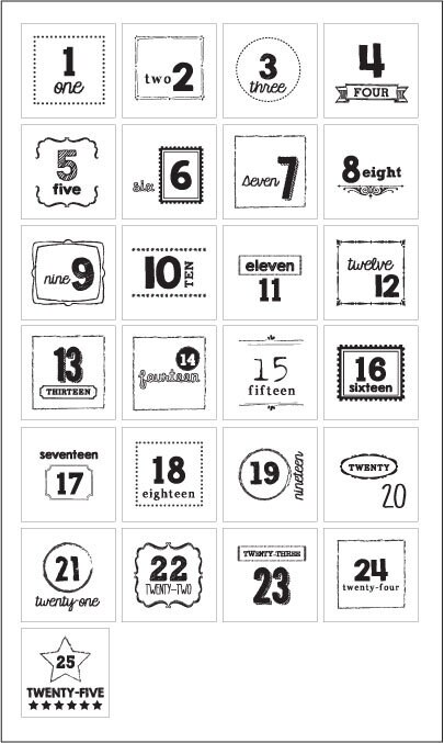 25 numbers label