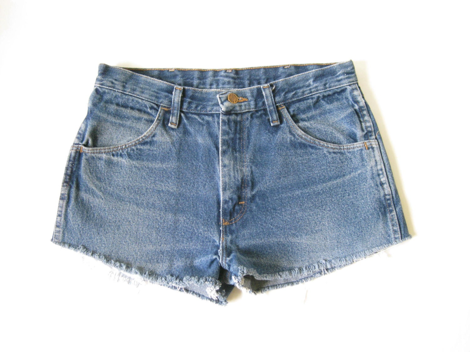 Vintage 80s Rustler Denim Cut Off Shorts.