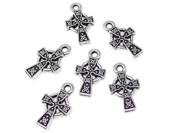 cross  Silver Charms   Small Cross   Cast Antique 15mm Charms   in Pewter charms bulk small Tierra