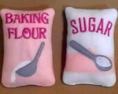 Christmas in July Sale Play pretend Felt food - bag of pink Flour and Sugar Perfect for young bakers play kitchens Il_170x135