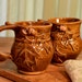 Coffee mug ceramic, tea cup oak leaf acorn, fall autumn decor, glazed in brown, handmade stoneware by hughes pottery
