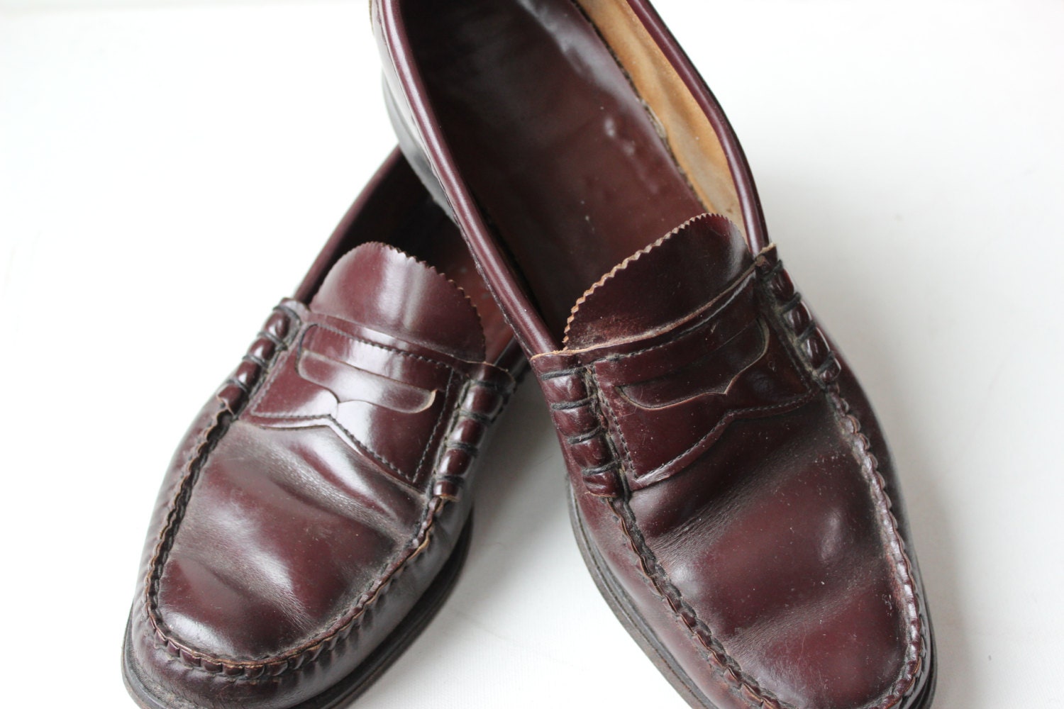 Vintage Penny Loafers Cordovan Leather Men's size 9 1/2