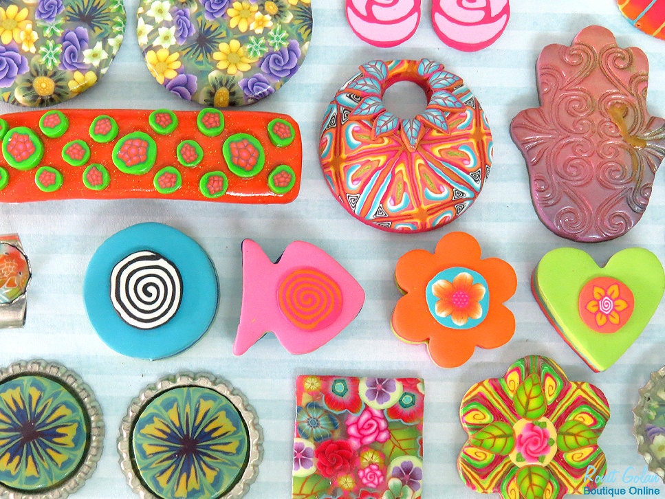 Polymer clay Destash Sale 24 parts beads cabochons