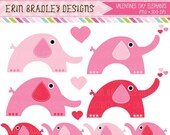 50% OFF SALE Pink Valentines Day Elephants Clipart Commercial Use Animal Clip Art Graphics Il_170x135