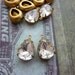 LAST 2 Vintage Crystal Rhinstone in Brass Prong Setting