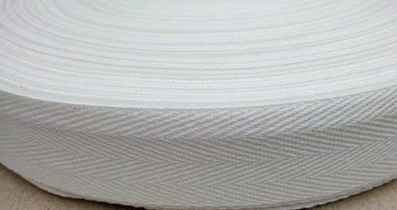 25 yards of this 1 1/2 inch wide white TWILL TAPE 100% Cotton