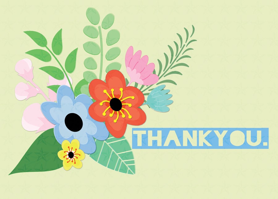 Thank You Note Spring Flowers