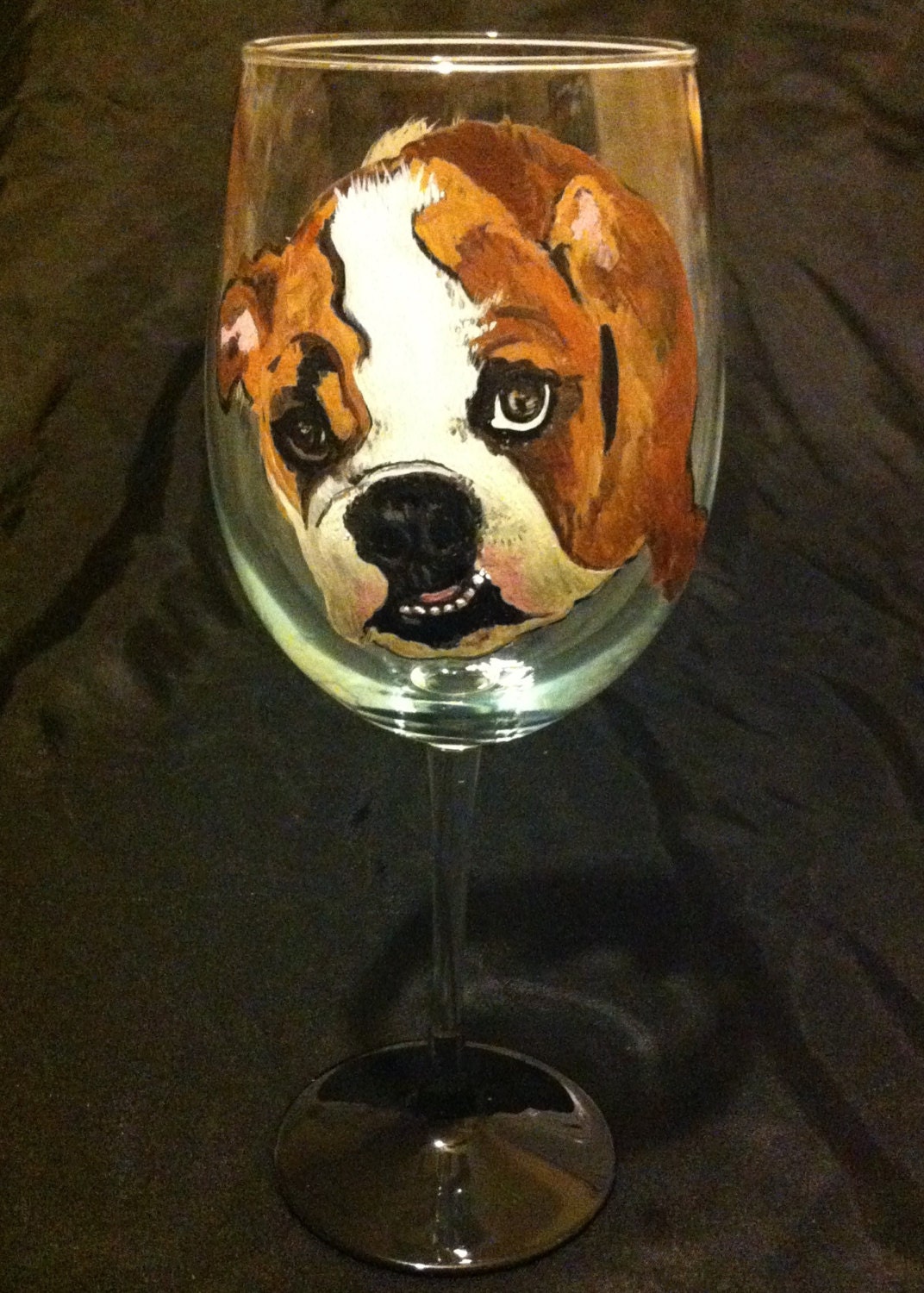 Dog Portrait Wine Glass by thepaintedflower on Etsy