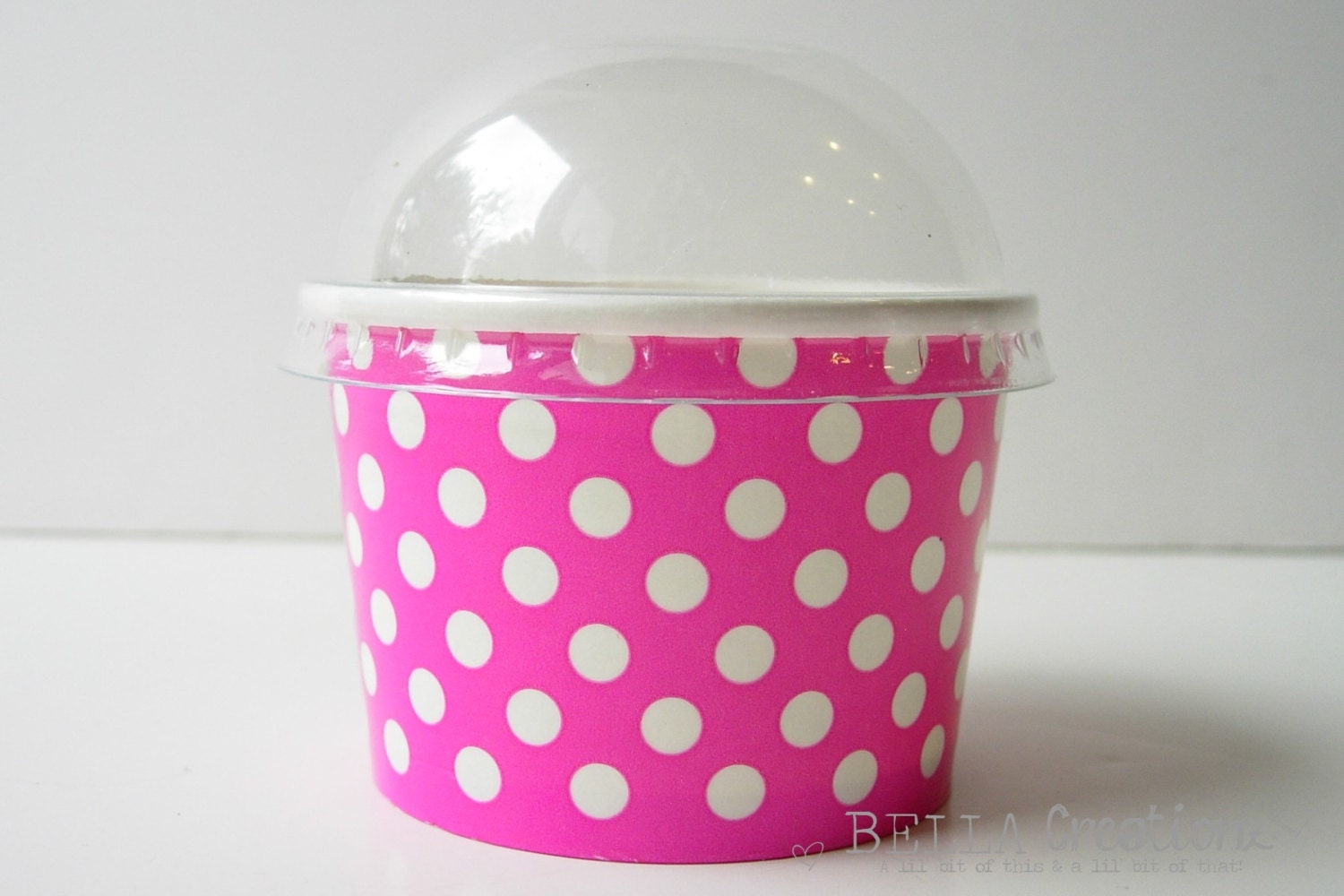 12 Mini Ice Cream Cup Lids 4oz. LIDS ONLY by BellaCreationzCo