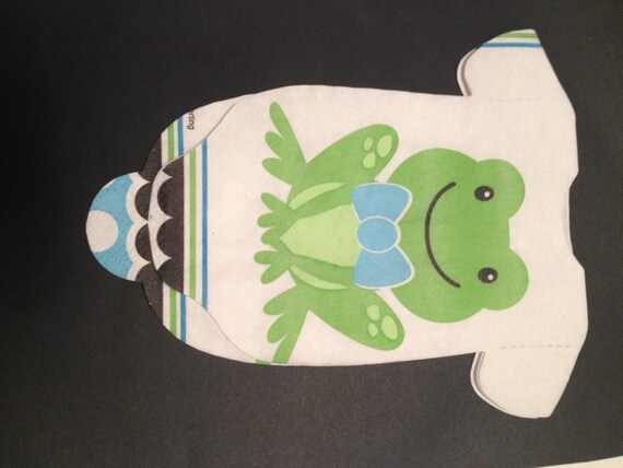 Any quantity frog themed Baby shower shirt shaped or bib