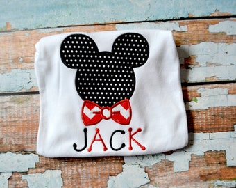 Mickey Mouse Bow Tie Shirt, Mickey Mouse Shirt, Boys Shirt, Boys Mickey Mouse Shirt