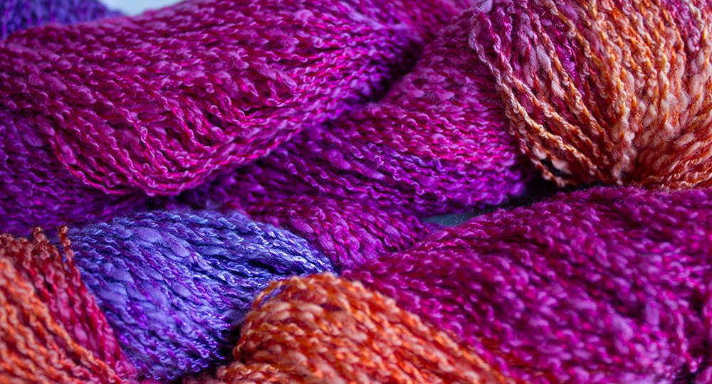 Sparrow Handdyed Cotton & Rayon Boucle Yarn 225 yds