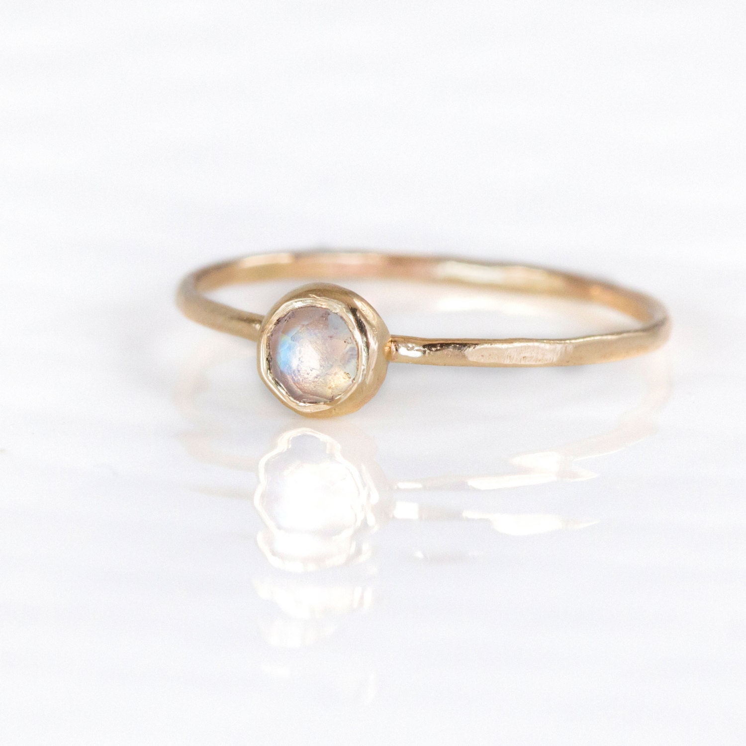 Rainbow Moonstone Stacking Ring // 14k Gold by MelanieCaseyJewelry