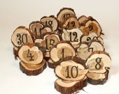 Wedding Table Numbers, rustic cedar circles, set of 30, natural unfinished cedar wood for rustic or woodland weddings