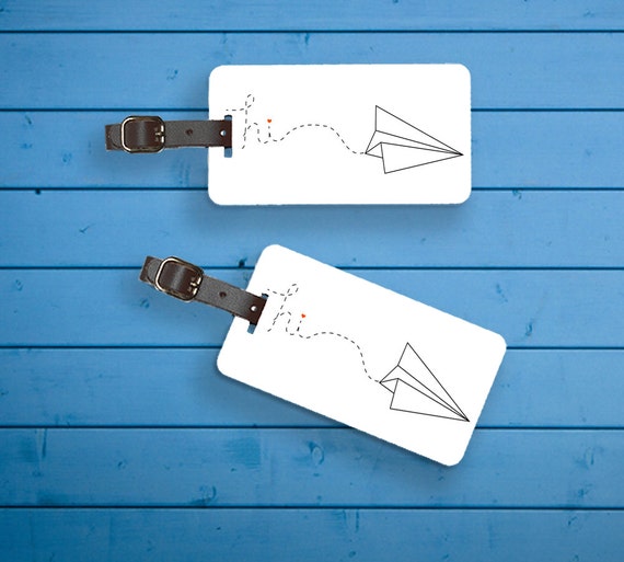 Personalized Luggage Tags Paper Plane Luggage by ...