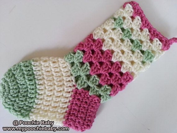 Items similar to Crochet Christmas Stocking - Colorful Holiday