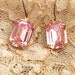 pink rhinestone earring dangle jewel cottage chic swarovski