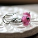 Pink Earrings - Glass Beads with Sterling Silver Hoops - Raspberry Jam - Summer Fashion Trends Lampwork Glass