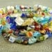 Flower Power - Colorful Millefiori Glass Chip Memory Wire Bracelet Multi